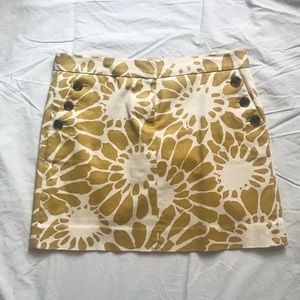J. Crew Mustard Flower Mini Skirt
